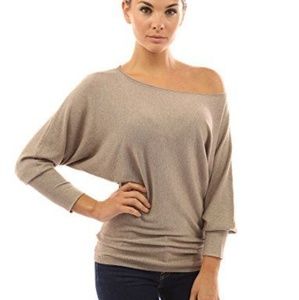 PattyBoutik Batwing Off Shoulder Sweater L
